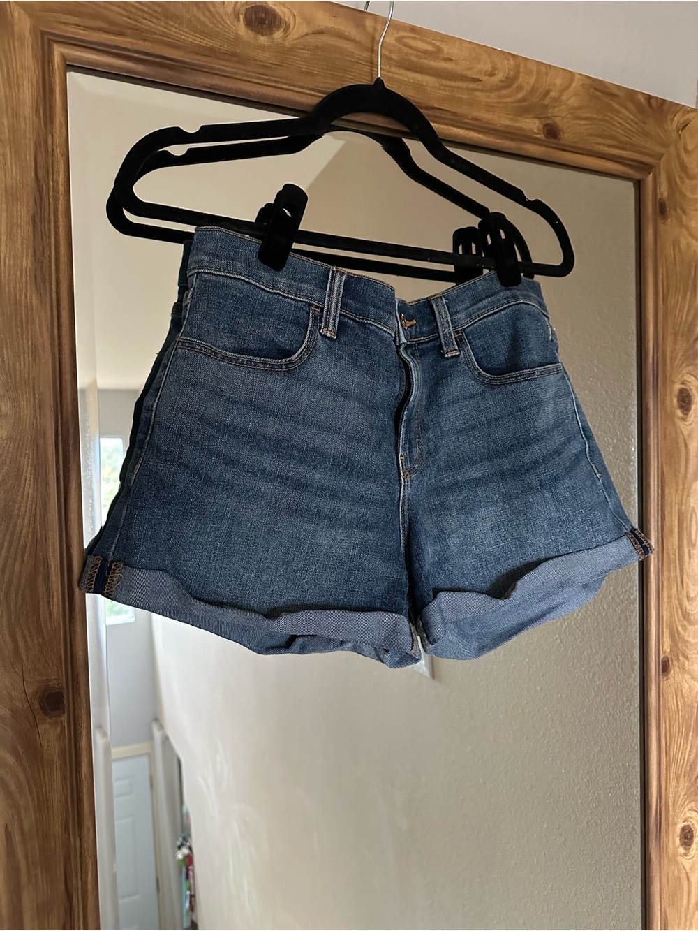 Old Navy Medium Blue Rolled Cuff Jean Shorts